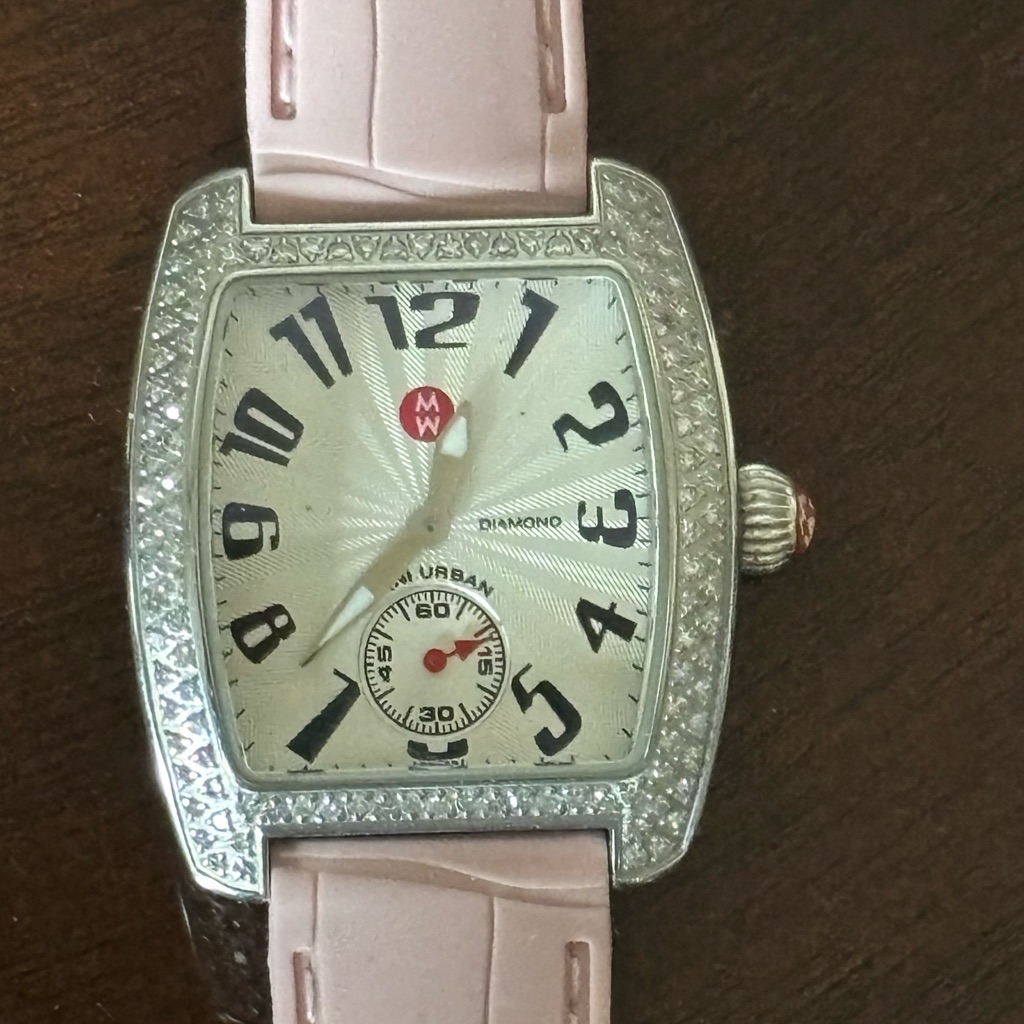 Michele Silver And Pink Women's Watch